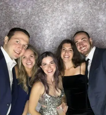 Guests posing in the photo booth