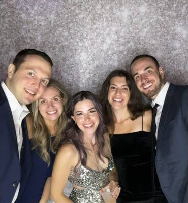 Guests posing in the photo booth